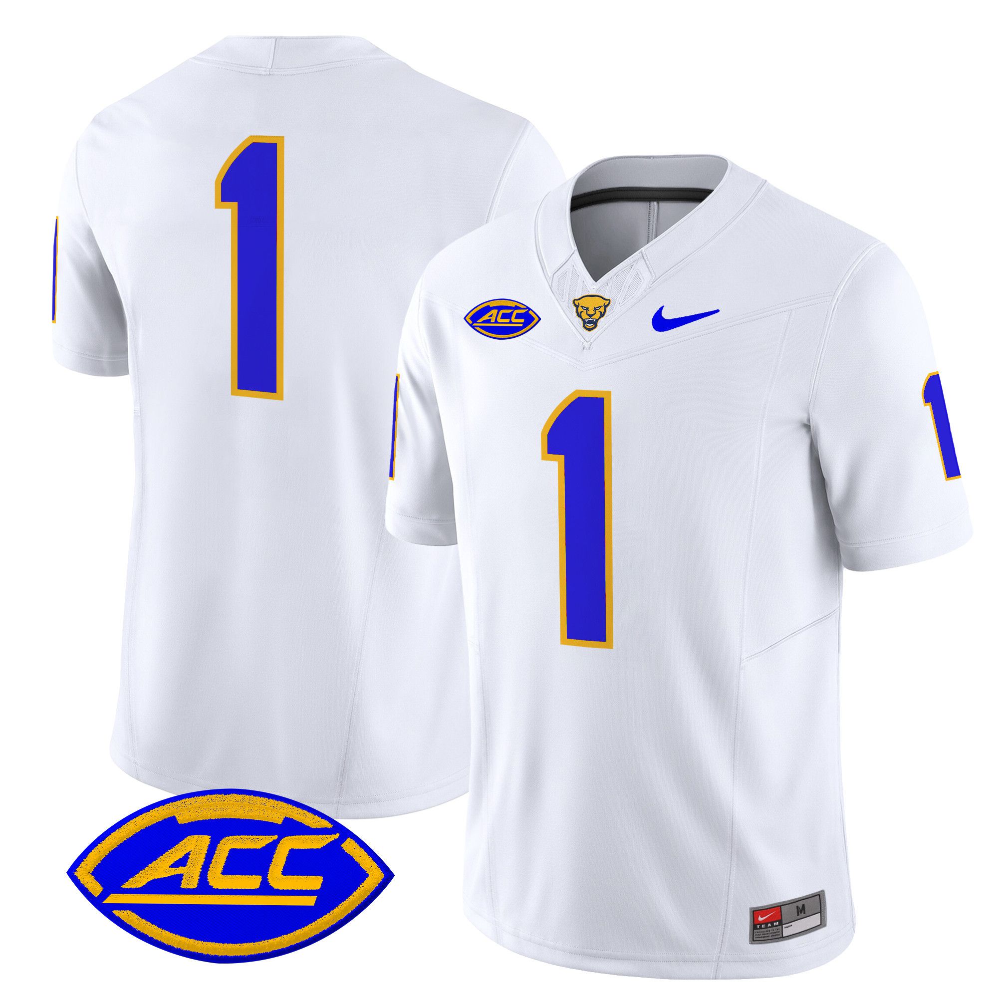 Men Pittsburgh Panthers #1 No Name White Nike 2024 Vapor Limited NCAA Jersey->more ncaa teams->NCAA Jersey